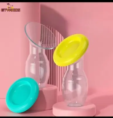 Picture of Silicone Manual Breast Pump Baby Breastfeeding Bottle Strong Suction Breastmilk Collector for Female Mom Women Multicolor