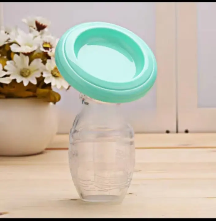 Picture of Silicone Manual Breast Pump Baby Breastfeeding Bottle Strong Suction Breastmilk Collector for Female Mom Women Multicolor