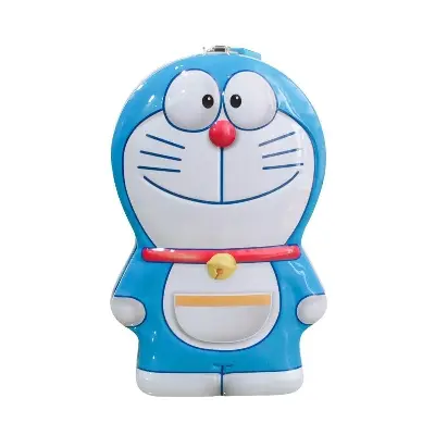 Picture of Doremoon Shape  Metal Coin Box with Lock Multicolor