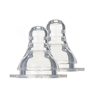 Picture of Feeding Liquid Silicone Nipple Pacifier Nibbler for Baby Bottle Replace - 2 Pcs Multicolor