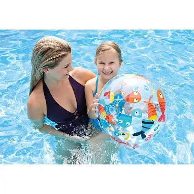 Picture of Intex Recreation Colorful Glossy Panel Inflatable Beach Pool Ball Multicolor