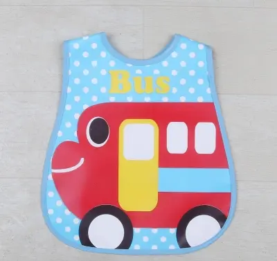 Picture of Colorful Straight Plastic Waterproof Bibs For Baby - 1 Pcs (Colour As Per Stock) Multicolor