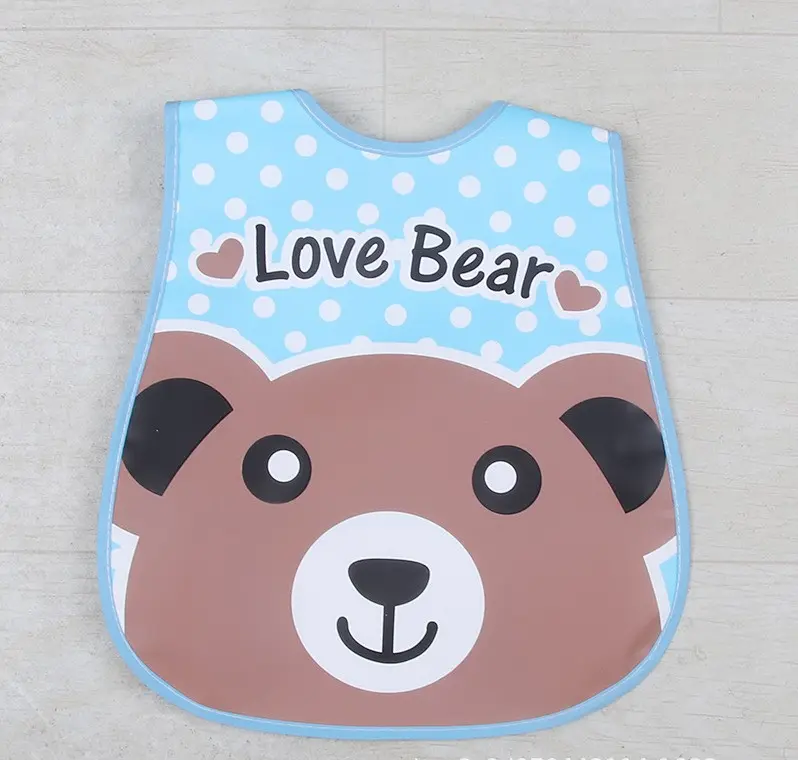 Picture of Colorful Straight Plastic Waterproof Bibs For Baby - 1 Pcs (Colour As Per Stock) Multicolor