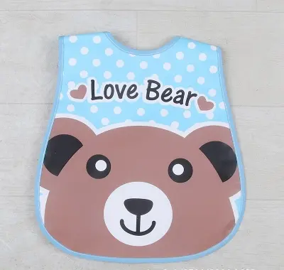 Picture of Colorful Straight Plastic Waterproof Bibs For Baby - 1 Pcs (Colour As Per Stock) Multicolor