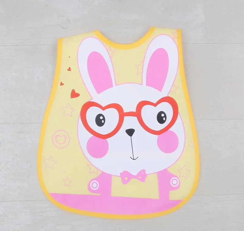 Picture of Colorful Straight Plastic Waterproof Bibs For Baby - 1 Pcs (Colour As Per Stock) Multicolor