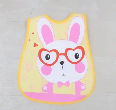 Picture of Colorful Straight Plastic Waterproof Bibs For Baby - 1 Pcs (Colour As Per Stock) Multicolor