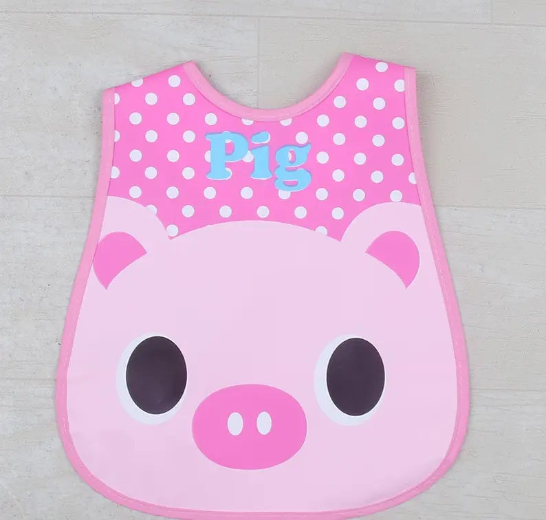 Picture of Colorful Straight Plastic Waterproof Bibs For Baby - 1 Pcs (Colour As Per Stock) Multicolor