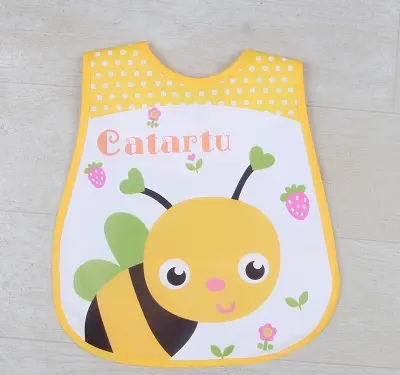 Picture of Colorful Straight Plastic Waterproof Bibs For Baby - 1 Pcs (Colour As Per Stock) Multicolor