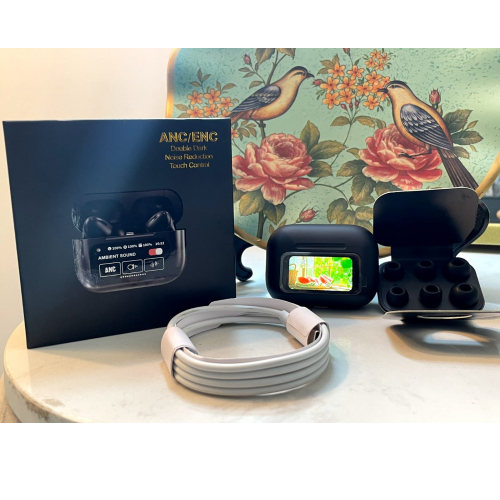 Picture of Airpods Pro New ANC/ENC A9 PRO 5th Generation Wireless Earbuds with LED Smart Touch Screen Display