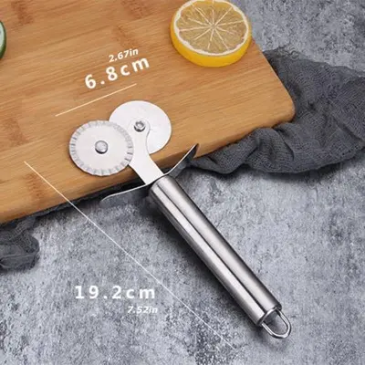 Picture of Double Roll Pizza Cutter Silver