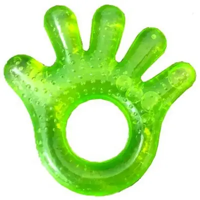 Picture of BPA Free Hand Shape Water Filled Teether For Baby Multicolor