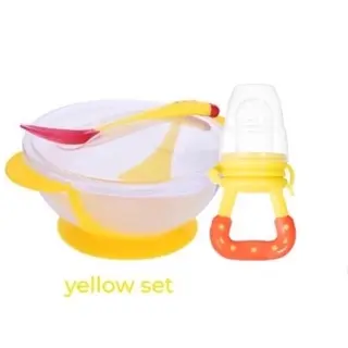 Picture of Toddler Suction Baby Bowl with Heat Sensing Spoon and Fruit Nibbler Pacifier Feeding Set