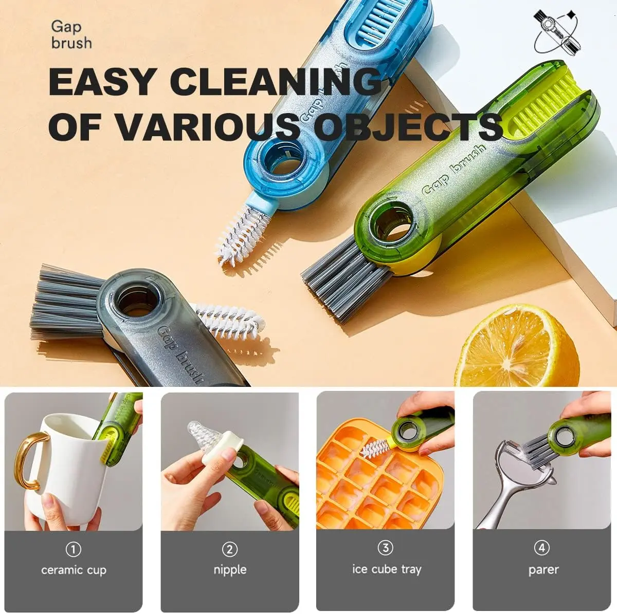 Picture of 3 in 1 Tiny Bottle Cup Lid Detail Brush Straw Cleaner Tools Multi-Functional Water Bottle Cleaning