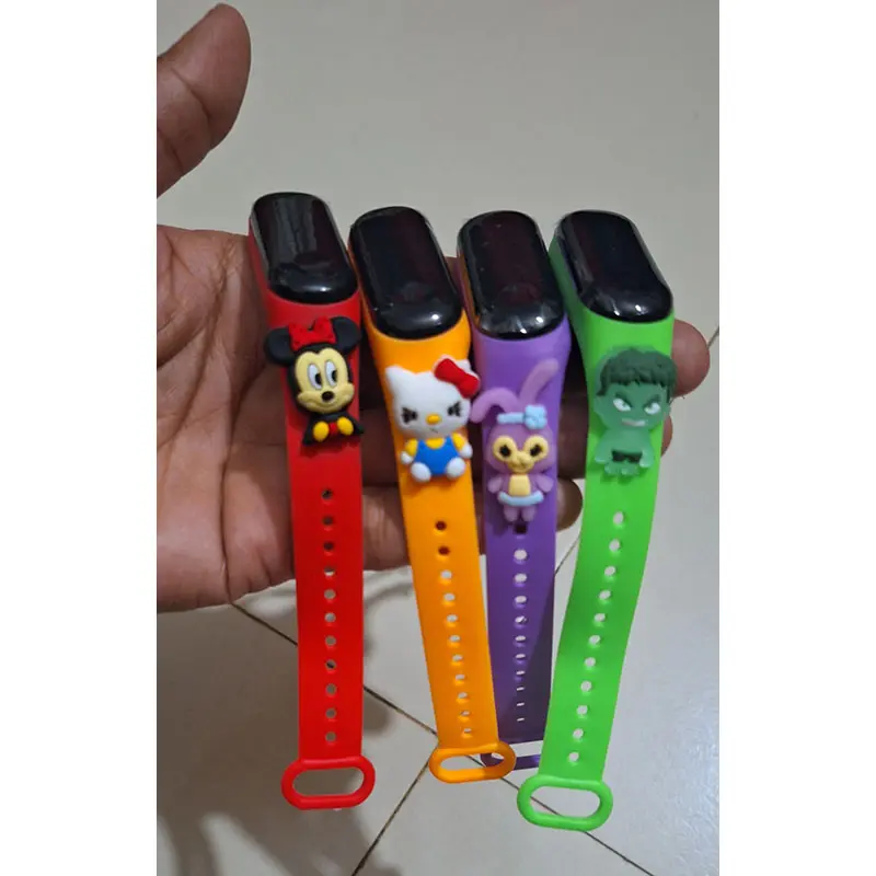Picture of Kids Digital Super Hero and Heroine Cartoon Character Waterproof LED Top Ten Watches for Boys and Girls