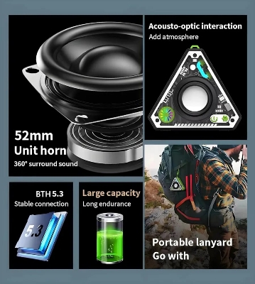 Picture of V2 Transparent Mecha Bluetooth Speaker - Multicolor