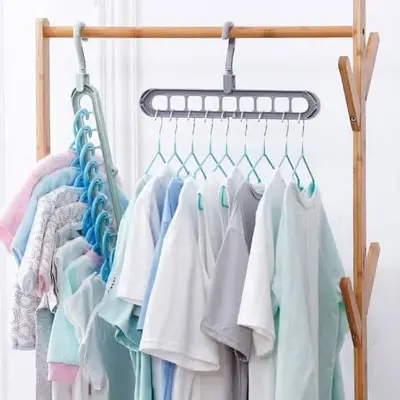 Picture of 2 Pc Multi-Function Folding Magic Cloth Hanger Multicolor