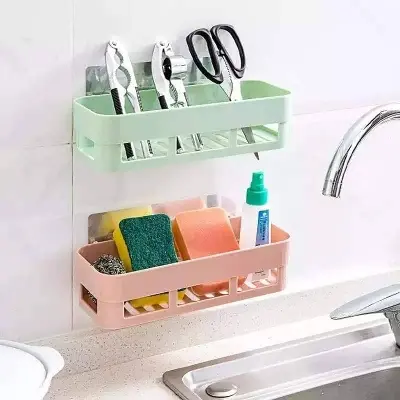 Picture of Plastic Bathroom Kitchen Storage Rack Shelf Organizer - Kitchen Rack - Kitchen Rack Multicolor
