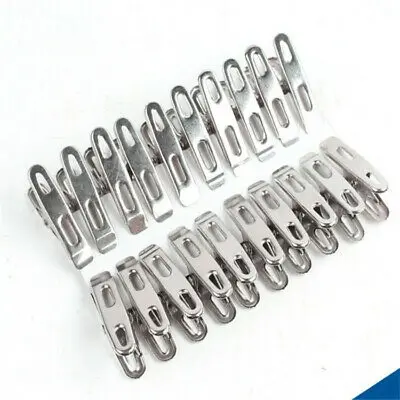 Picture of 20 pcs Stainless Steel Cloth Hanging Clips Pack White