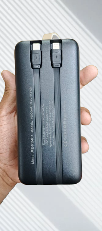 Picture of 🔋 REGRSI RE-PB401 Power Bank – 40000mAh বিশাল ক্ষমতার পোর্টেবল চার্জার🎶 সাথে ফ্রি JBL MP3 Speaker - Black