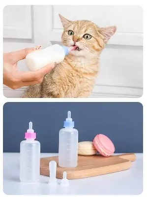 Picture of Newborn Pet Small Dog Puppy Kitten Rabbit Milk Nursing Care Puppy Feeding Bottle Set Milk Feeder (277366734) 20 gm