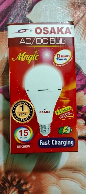 Picture of OSAKA 15 Watt ACDC Backup LED ECO Bulb Emergency White Lamp without Electricity 1 Year Warranty 15W AC/DC