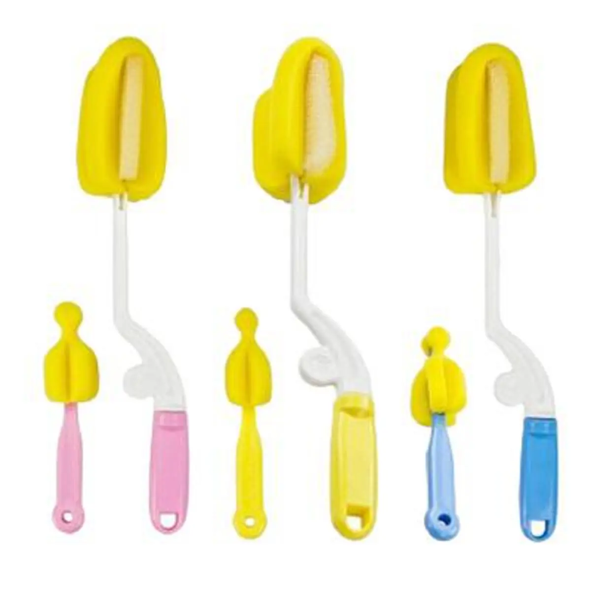 Picture of 2 Pc Sponge Bottle Brush Baby Bottle brush Piece Suit and More with a Head Multicolor