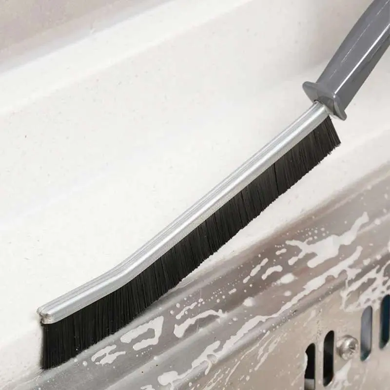 Picture of Corner Groove Crevice Cleaning Brush Household for Bathroom Surface Window Toilet Ceramic Tile Gap Cleaning Brush Scraper with Long Handle Deep Clean Scrub Brushes Multicolor