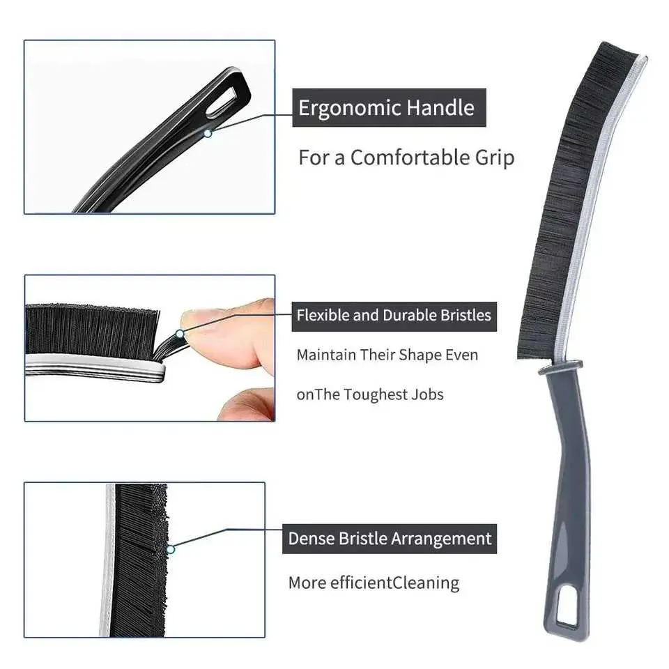 Picture of Corner Groove Crevice Cleaning Brush Household for Bathroom Surface Window Toilet Ceramic Tile Gap Cleaning Brush Scraper with Long Handle Deep Clean Scrub Brushes Multicolor