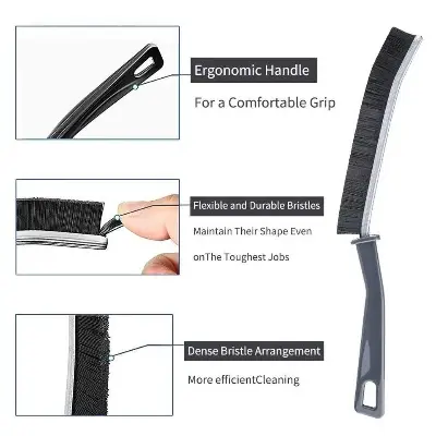 Picture of Corner Groove Crevice Cleaning Brush Household for Bathroom Surface Window Toilet Ceramic Tile Gap Cleaning Brush Scraper with Long Handle Deep Clean Scrub Brushes Multicolor