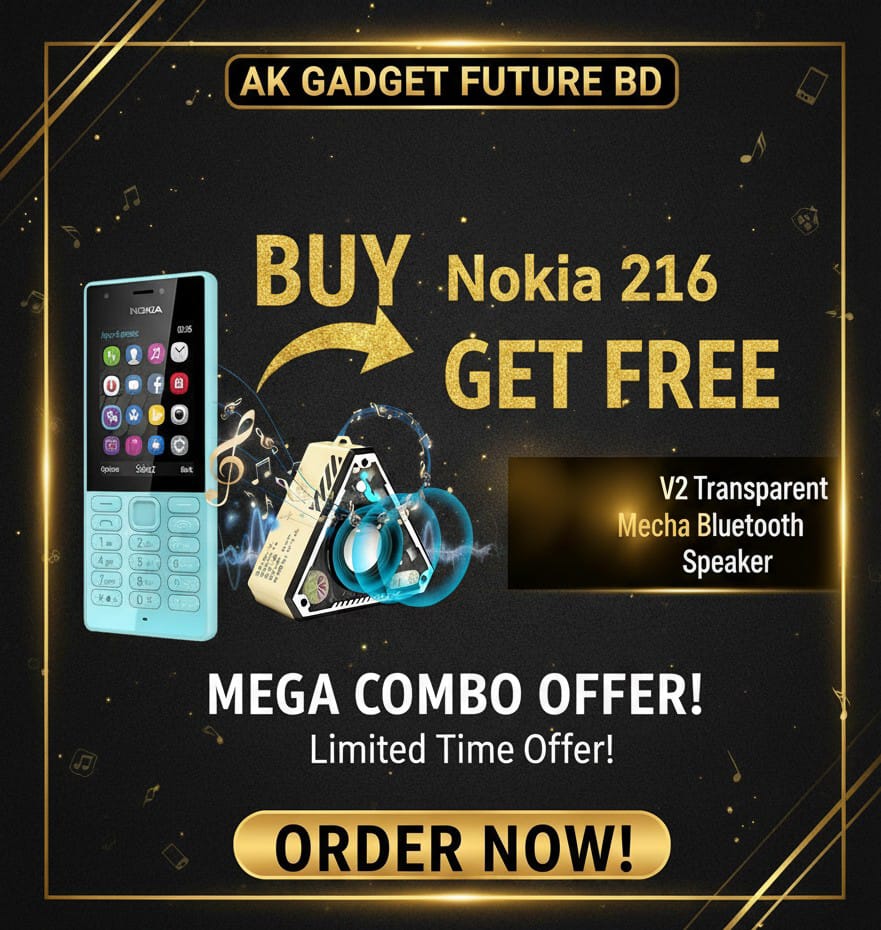 Picture of Nokia 216 and get a free V2 transparent Mecha Bluetooth speaker - Multicolor
