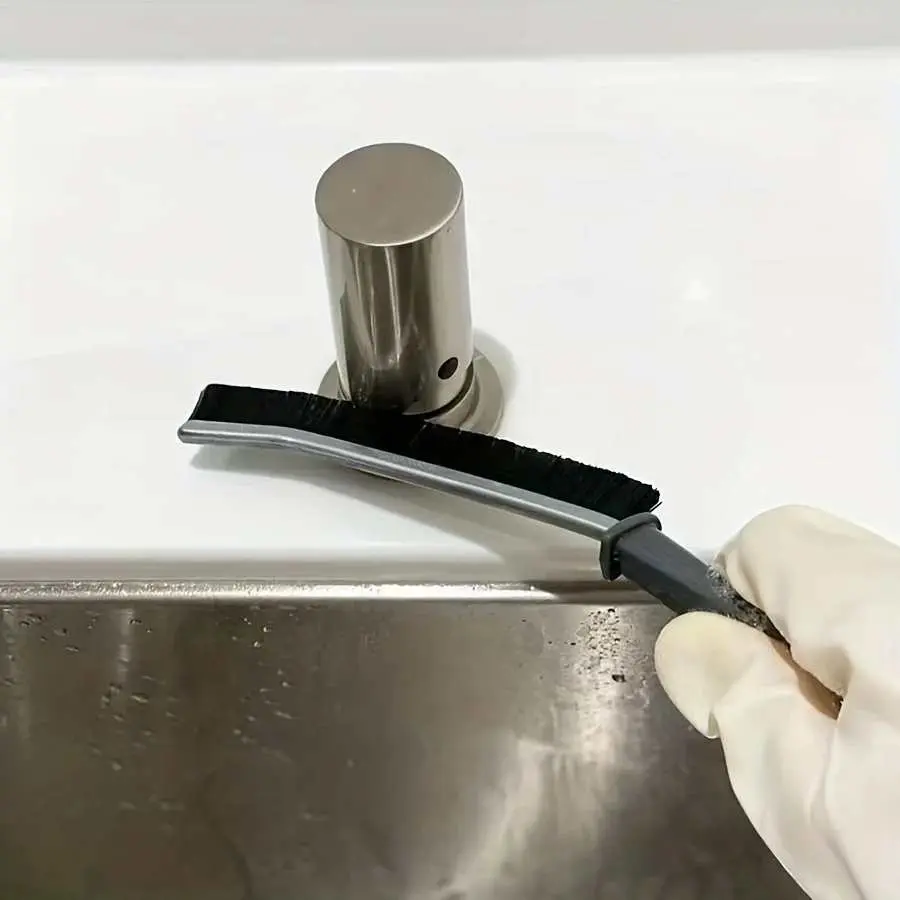 Picture of Corner Groove Crevice Cleaning Brush Household for Bathroom Surface Window Toilet Ceramic Tile Gap Cleaning Brush Scraper with Long Handle Deep Clean Scrub Brushes Multicolor