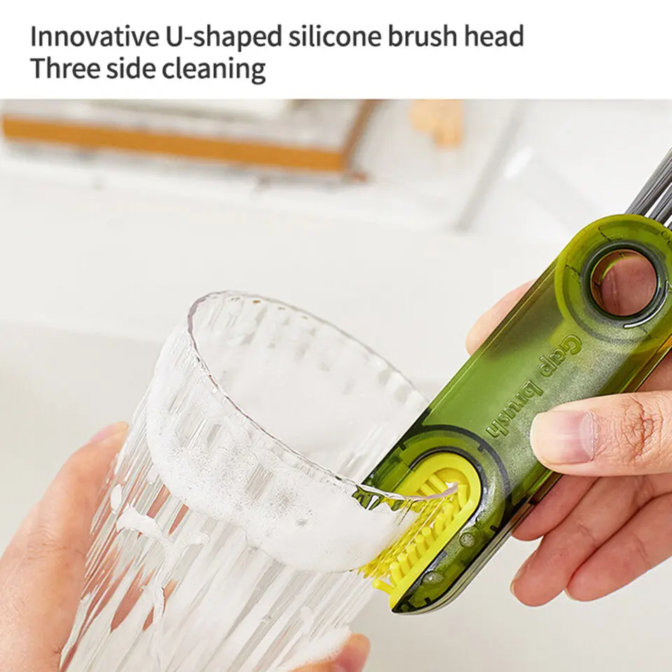 Picture of 3 in 1 Tiny Bottle Cup Lid Detail Brush Straw Cleaner Tools Multi-Functional Cleaning Brush Water Bottle Cleaning Brush 234567898 