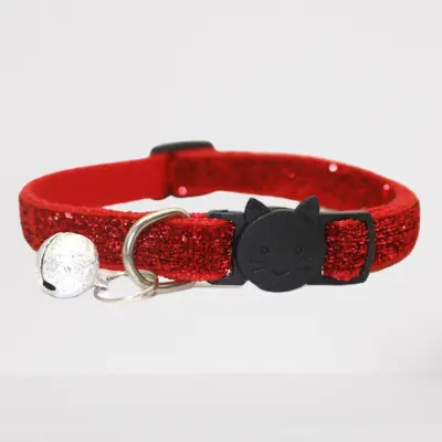 Picture of Adjustable Sparkling Pet Cat Collar With Bell
