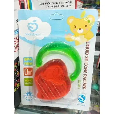Picture of New Design Water Silicone Teether For Baby Heart Shape Water Filled Teether Pacifier Multicolor