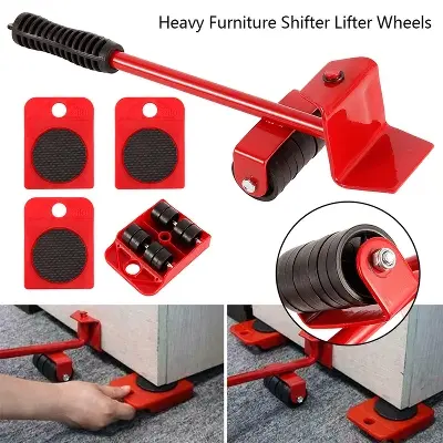 Picture of Furniture Lifter Easy Moving Sliders 5 Packs Mover Tool Set Red