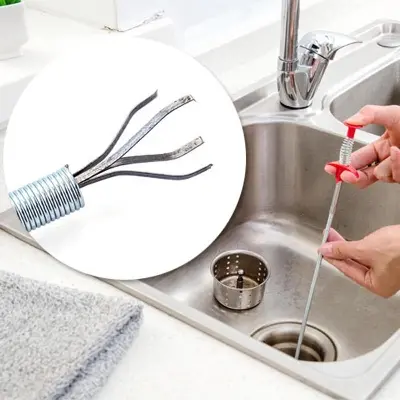 Picture of Sewer Pipeline Kitchen Home Toilet Drain Cleaning Narrow Bendable Curve Grabber Tools Multicolor