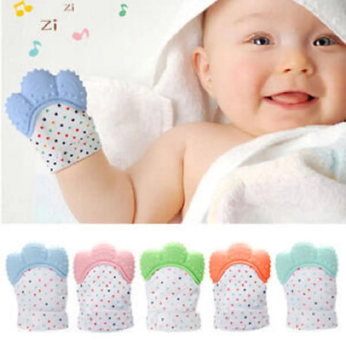 Picture of Baby Mitten Teething Glove Wrapper Teether- 1 Ps (Color as per stock) Multicolor