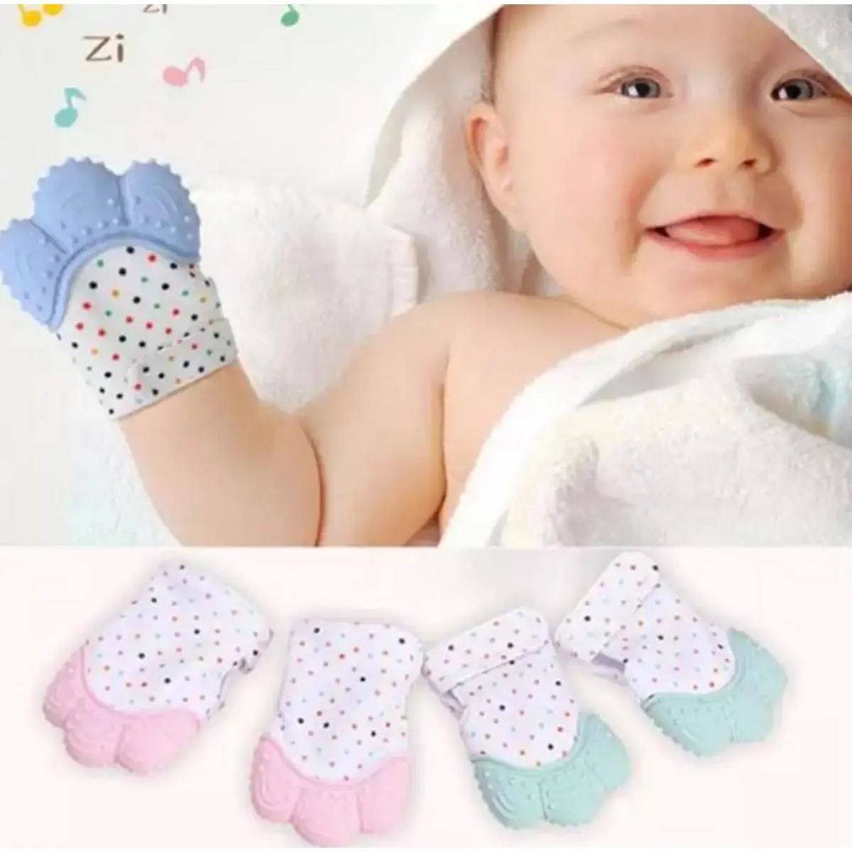 Picture of Baby Mitten Teething Glove Wrapper Teether- 1 Ps (Color as per stock) Multicolor