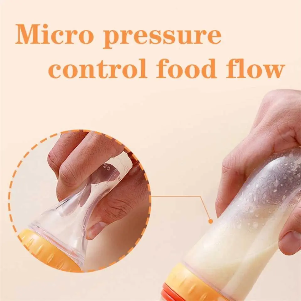 Picture of 90ml Full Silicon Baby Spoon feeding feeder bottle Food Dispensing Spoon