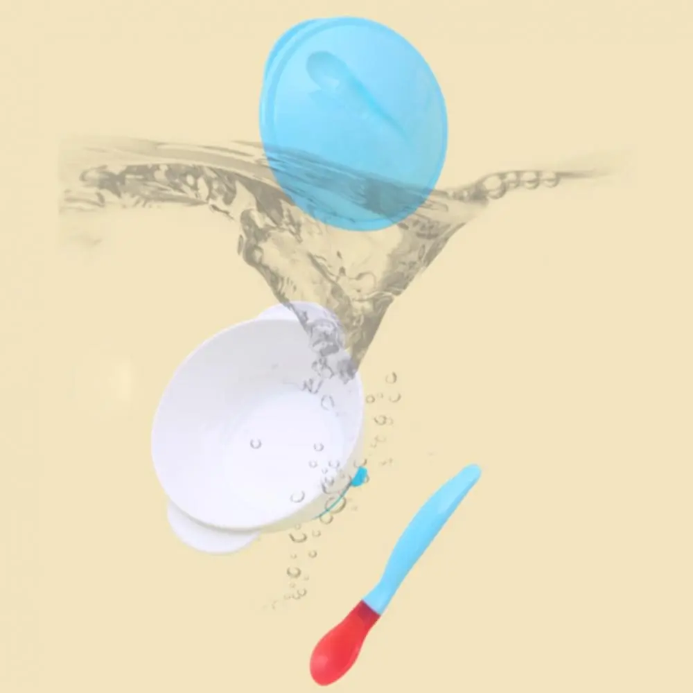 Picture of Baby Toddler Anti Slip Suction Bowl whit Temperature Spoon Lid Feeding Tableware 