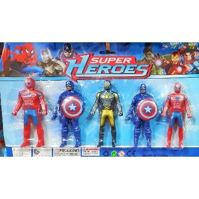 Picture of Super Heroes Action Figure Plastic Toy - 5 pcs set Multicolor