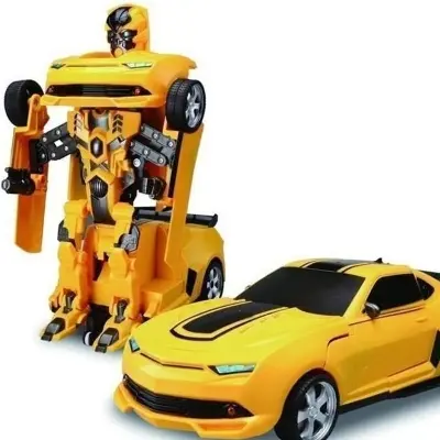Picture of Battery Operated Transformer Robot Toy Car - Yellow Yellow