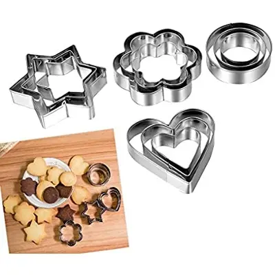 Picture of Cookie Cutter 12 Pieces - Silver - Cake Decoration Tools Multicolor