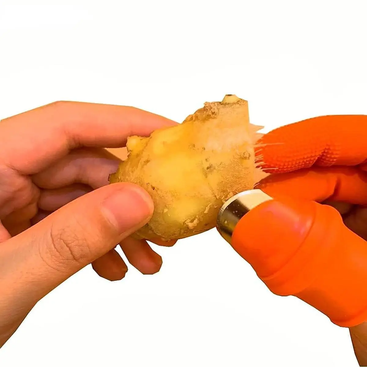 Picture of Silicone Vegetable And Fruits Thumb Cutter Finger cutter 5 in 1 Multicolor