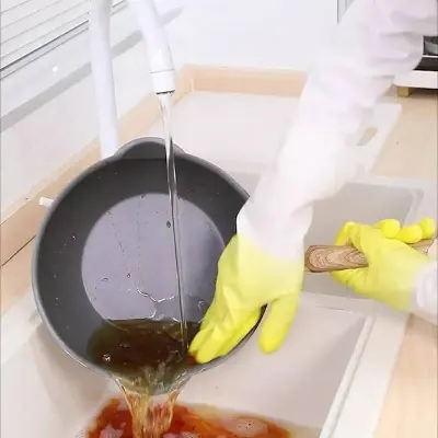 Picture of Silicon Dish Washing Kitchen Hand Gloves Multicolor