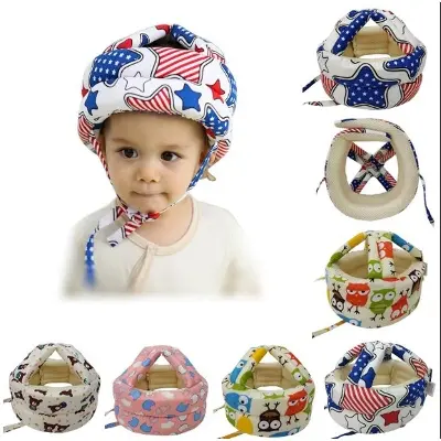 Picture of Strap Headguard Cap with Adjustable Safety Helmet for Boys and Girls - Anti-Collision Safety Helmet with Baby Protective Cap Multicolor