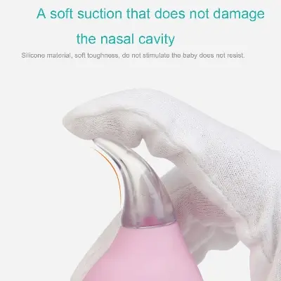 Picture of Water drop type newborn baby supplies medical PVC nasal aspirator pump Nose cleaner type cold and snot cleaning silicone head elevator 