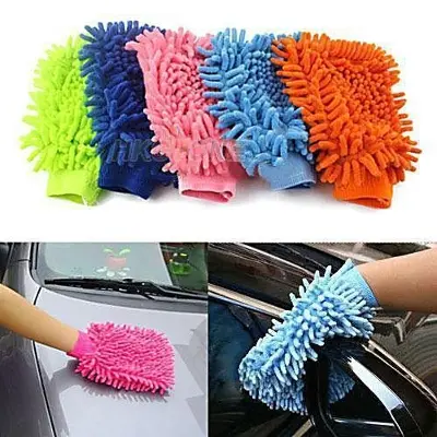 Picture of Microfiber Snow Neil Fiber Car Wash Mitt Car Washing Gloves Towel - Multicolor 1pcs Multicolor