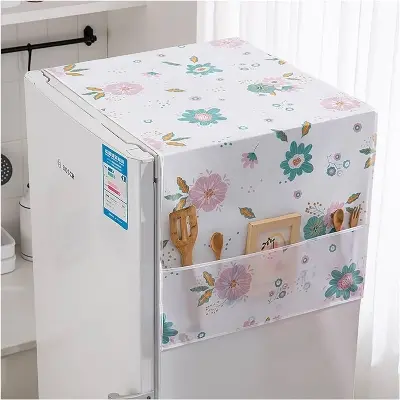 Picture of Cute Cartoon Print Dust Covers Washing Machine Covers Refrigerator organizer Fridge Dust Cover With Pocket Home Decor Multicolor