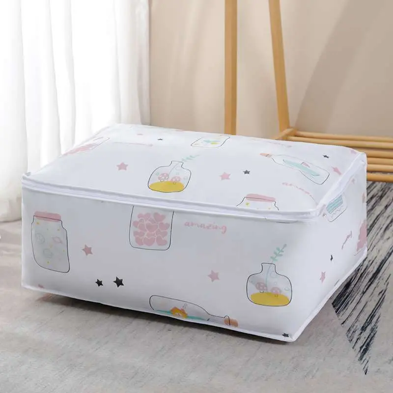 Picture of Clothes Storage Bag Blanket Storage Bag PEVA Foldable Large Capacity Waterproof Dustproof Storage Bag Toy Storage Book Storage Bag 